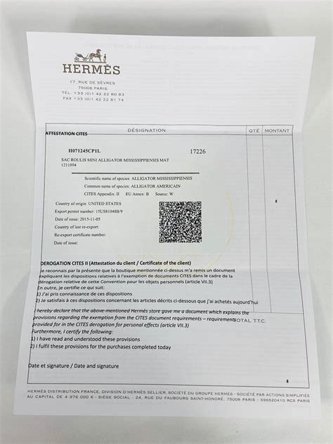 cites hermes|hermes ostrich cites certificate.